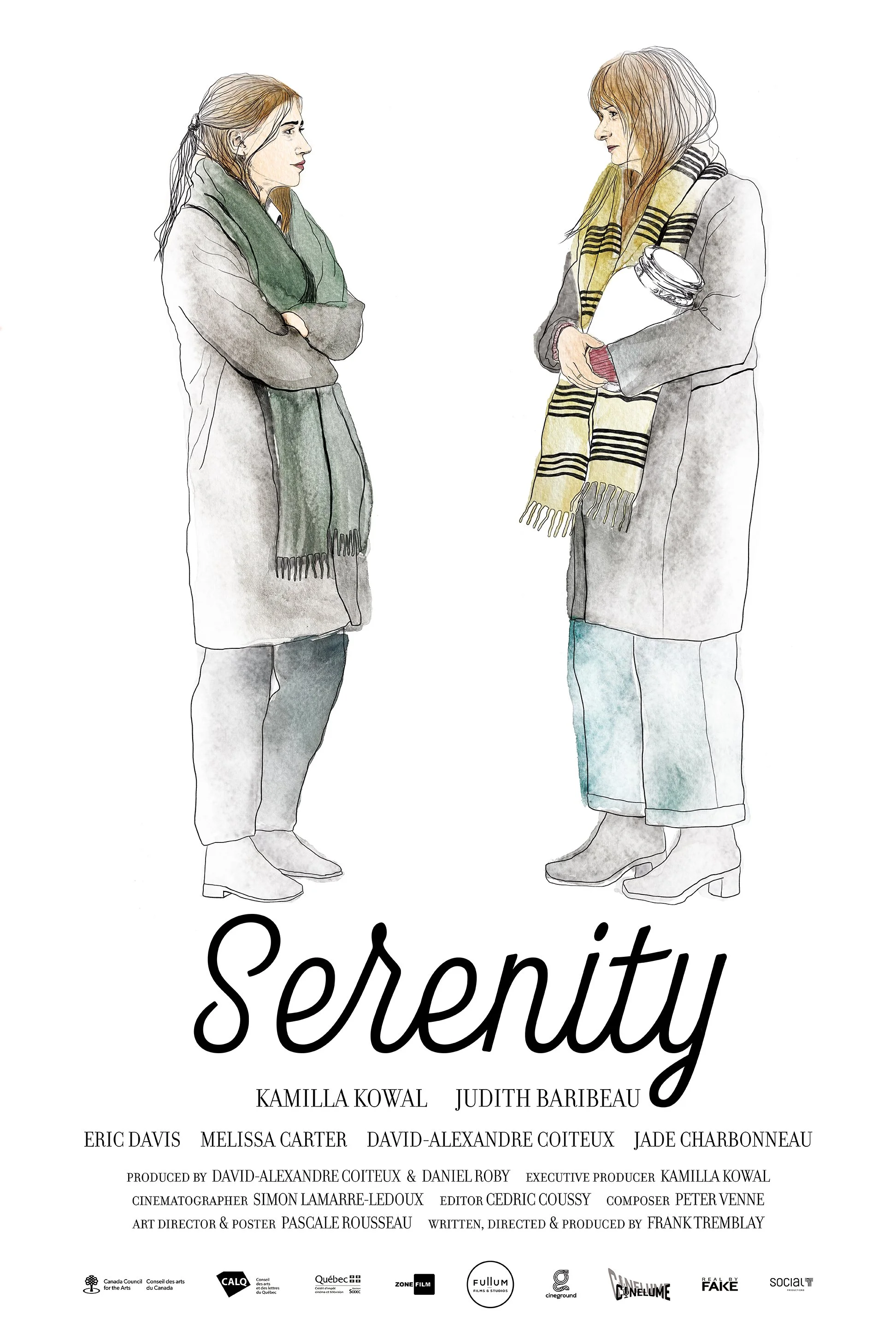 SERENITY short film poster featuring Zoey and Katherine