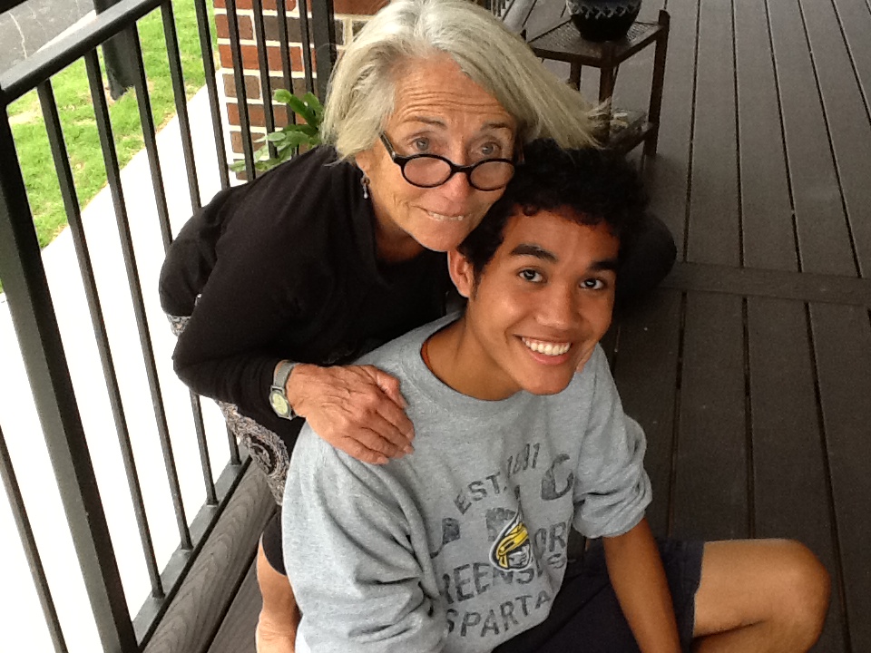 Denise and Grogan student Andrew Russell.