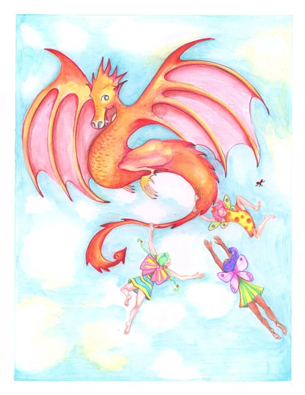 Kirsti Ringger - Seattle Multi-Media Artist -Tiny Fairy Illustrations - Fairies and Dragon Friend.jpeg