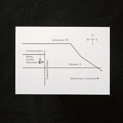 White Horizontal Map Card $53.00 per 100 4 7/8" x 3 1/2" Card