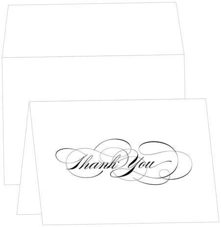 Thank You Note Card - A