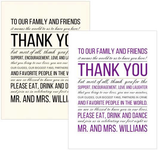 Thank You Place Cards - 2