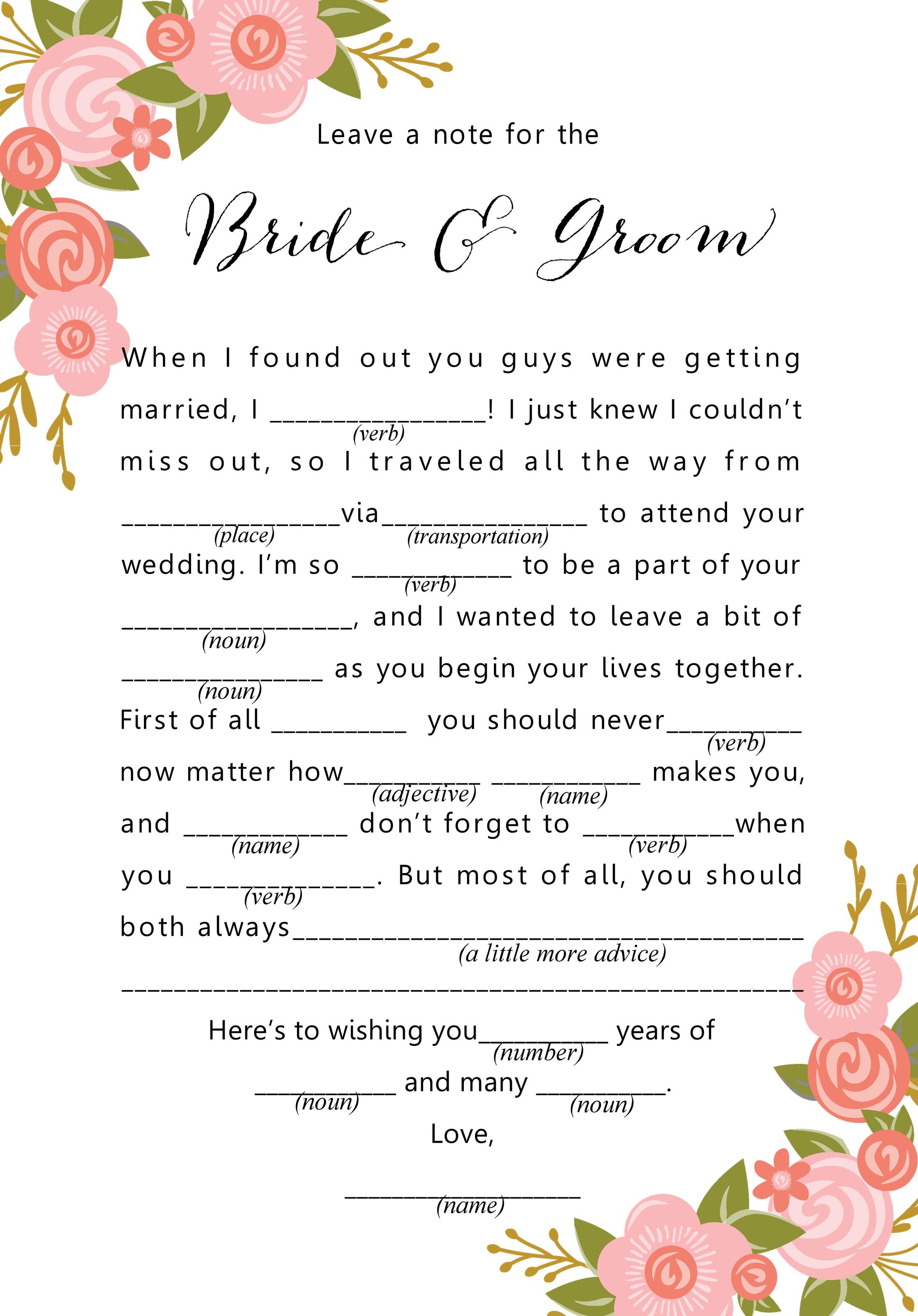 Floral Mad Lib