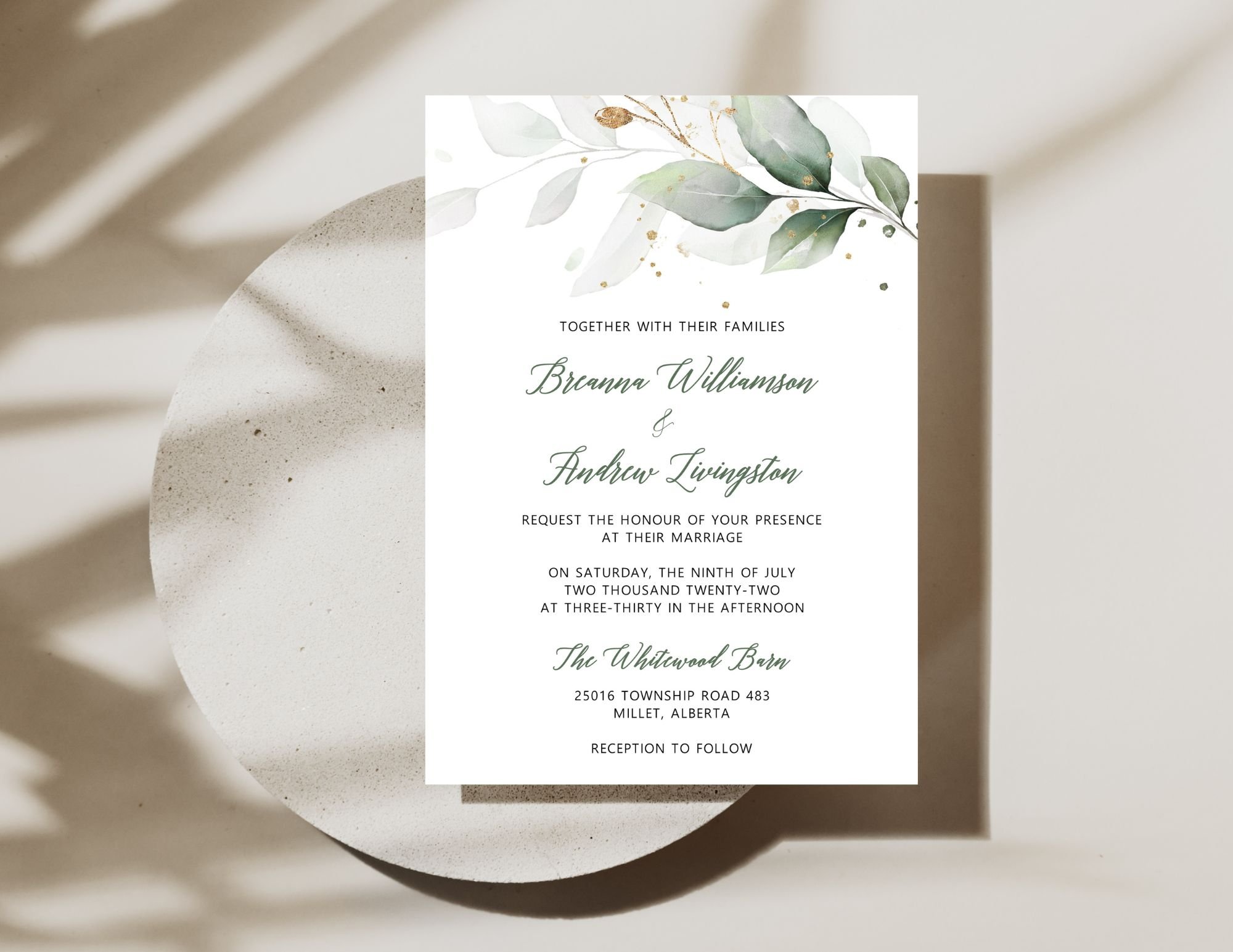 Eucalyptus Greenery  Wedding Invitation