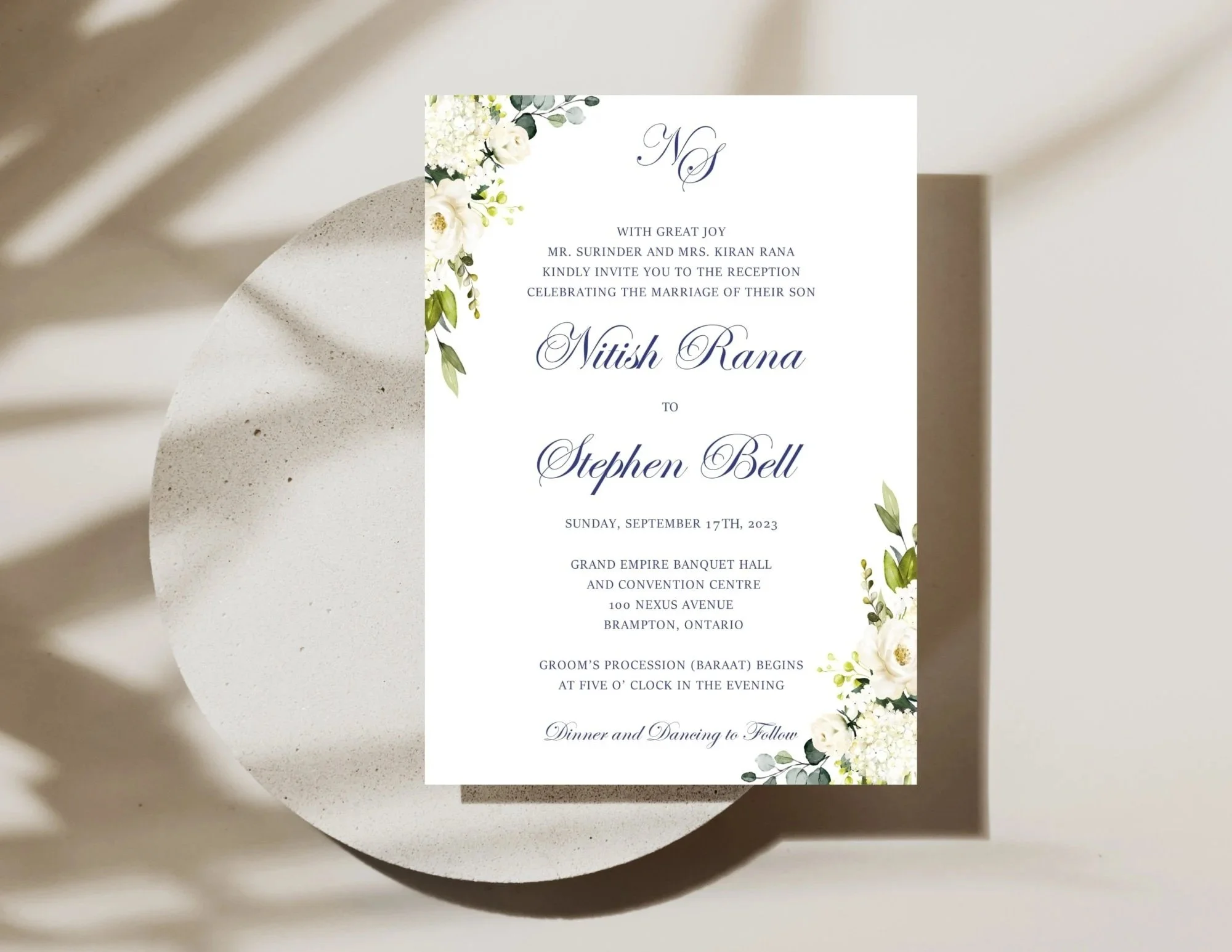 Greenery Floral Wedding Invitation