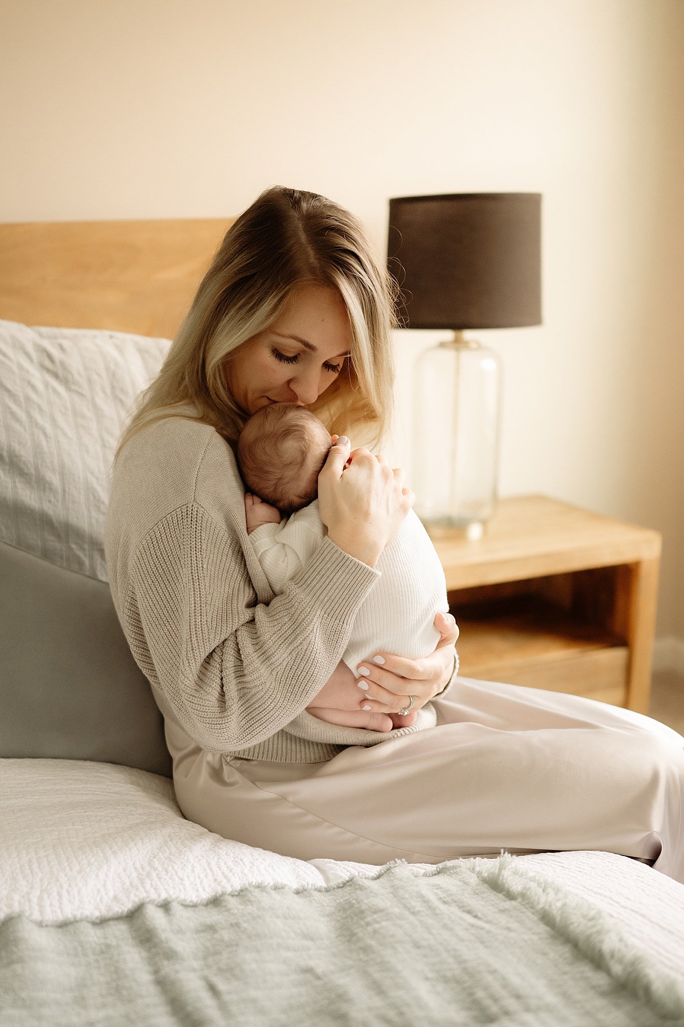 mother and baby in-home newborn session