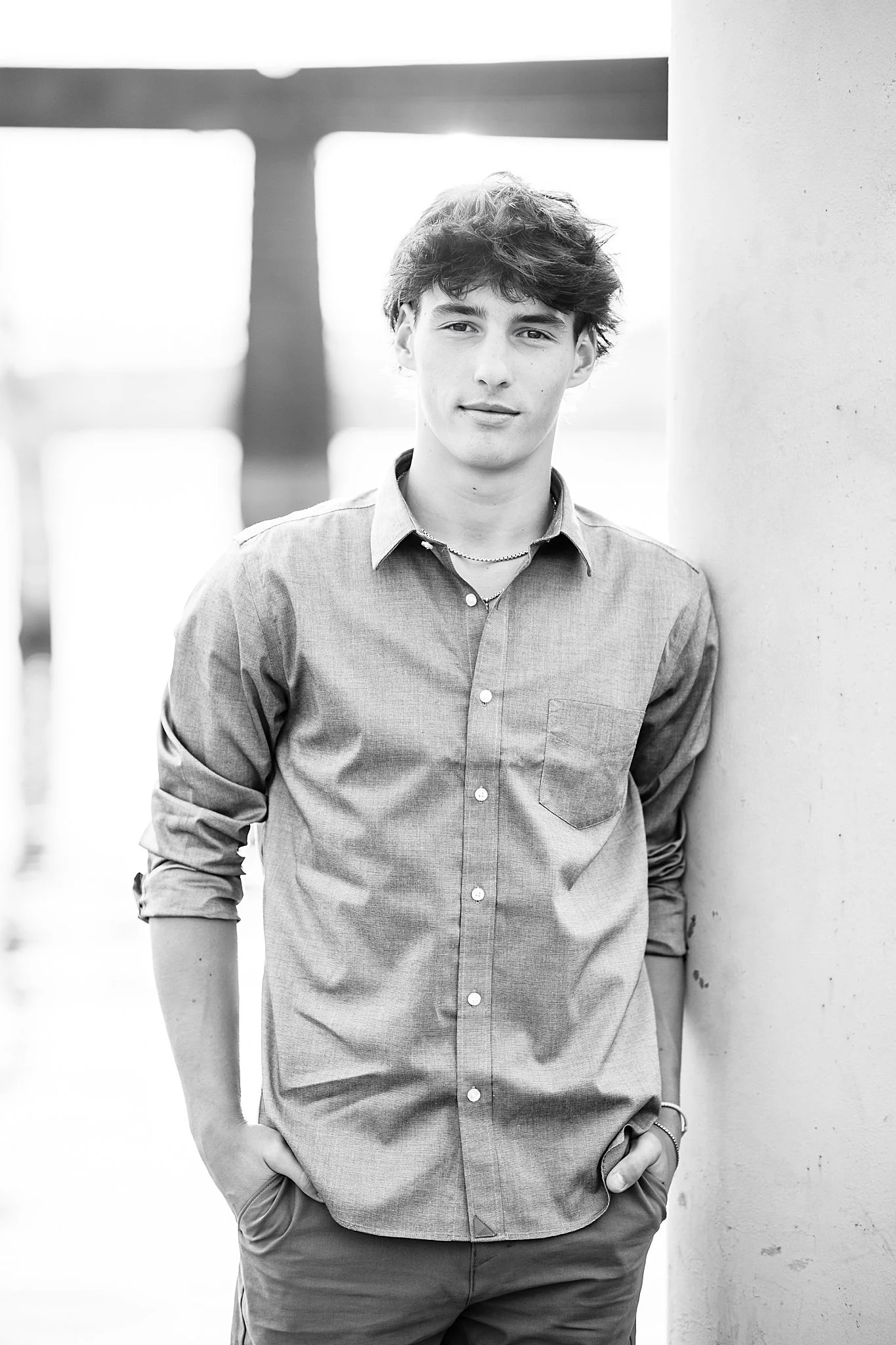 Senior boy session on the dock at Allegheny RiverTrail Park