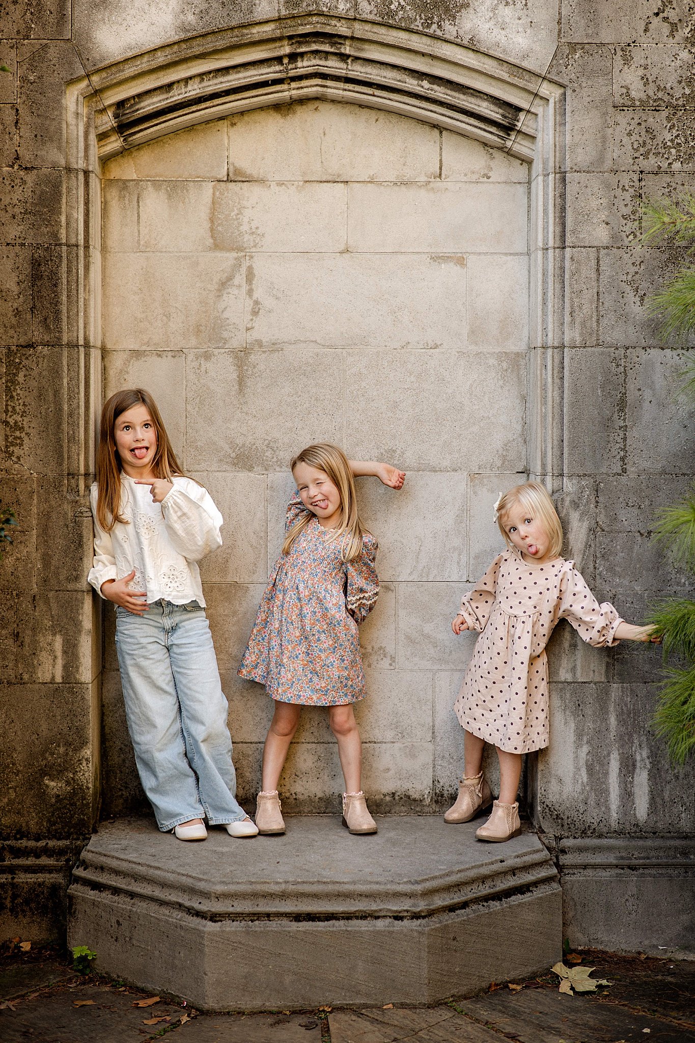 mellon park family session sisters personality fun family photos