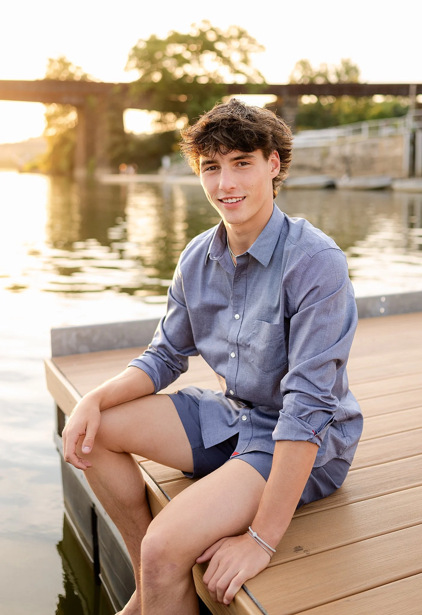 Allegheny River senior session for high school athlete