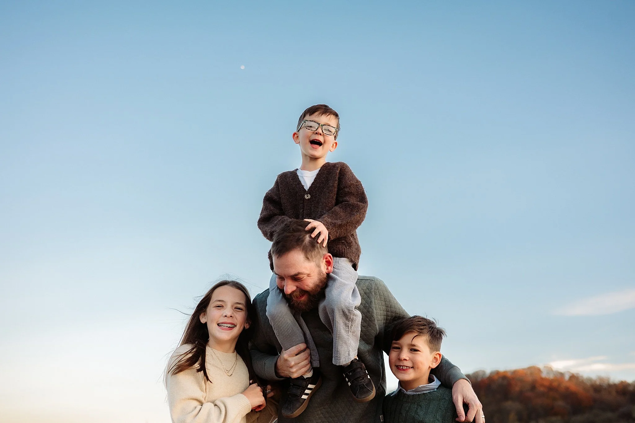 Dad and kids family photos 