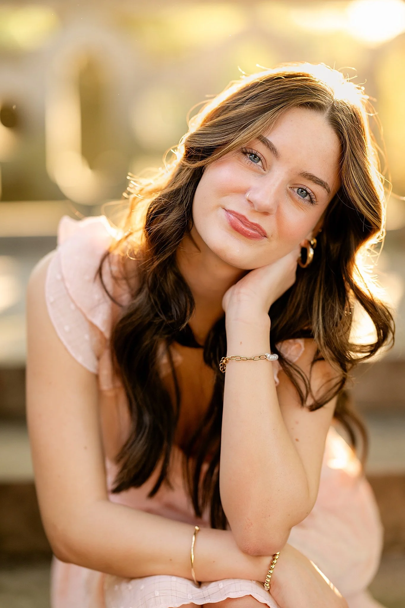 mellon park senior girl session at golden hour