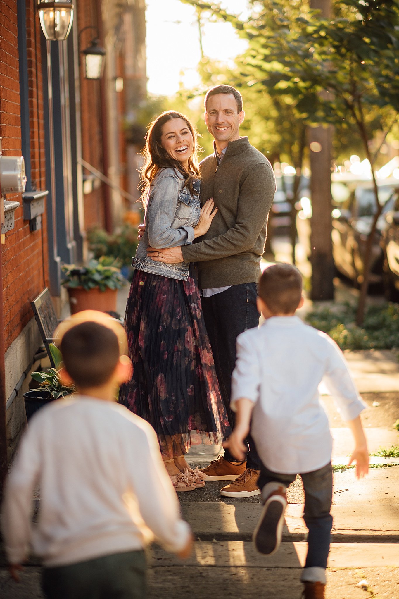 Family photos in the Mexican War Streets in Pittsburgh's Northside neighborhood