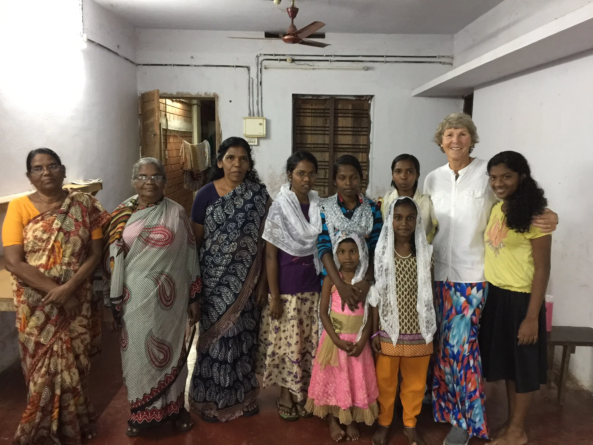 With Orphanage lady staffs and children. Shibu & Julie’s daughter Abby at my left.