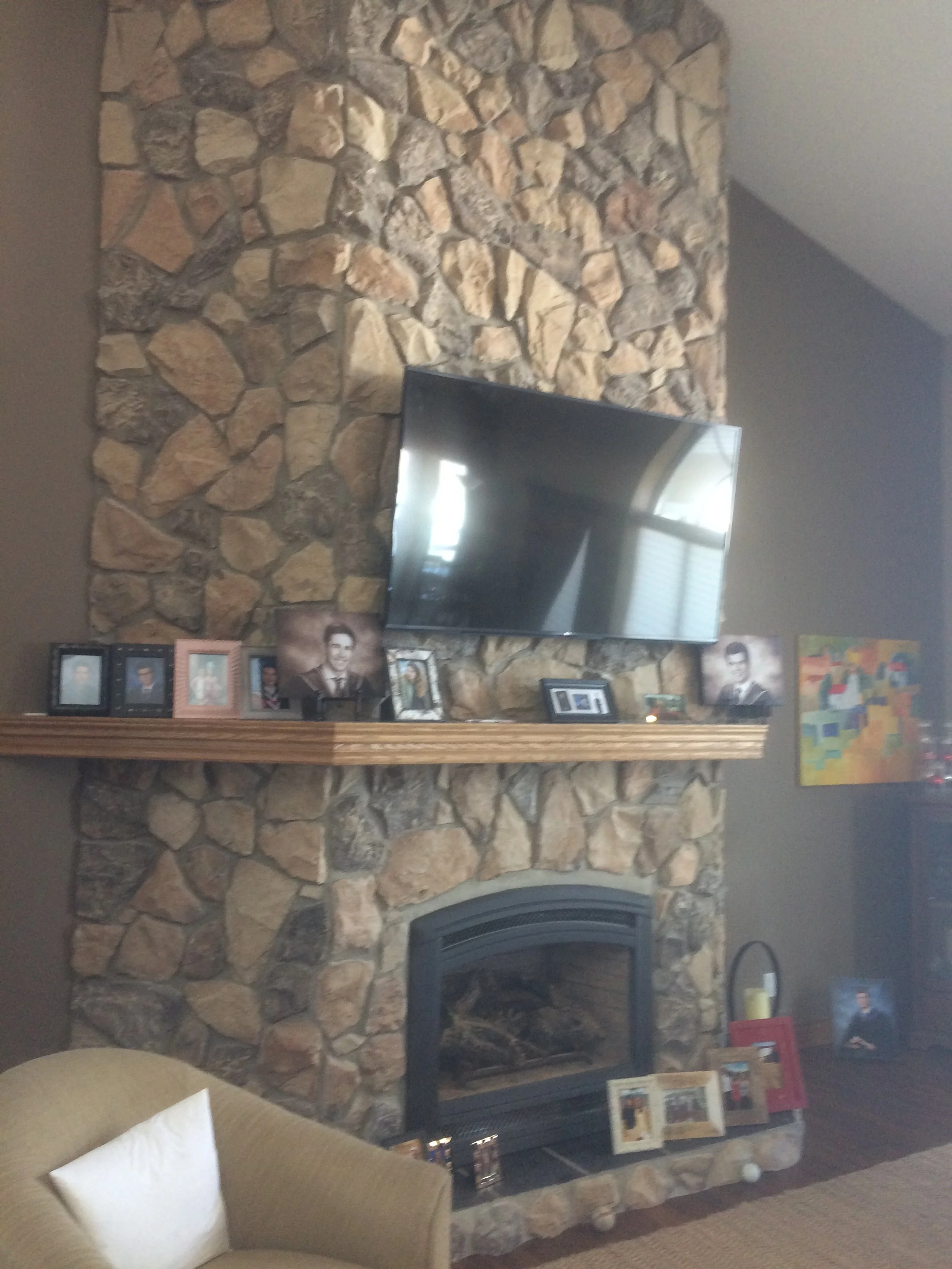 This fireplace is ready for a new look........