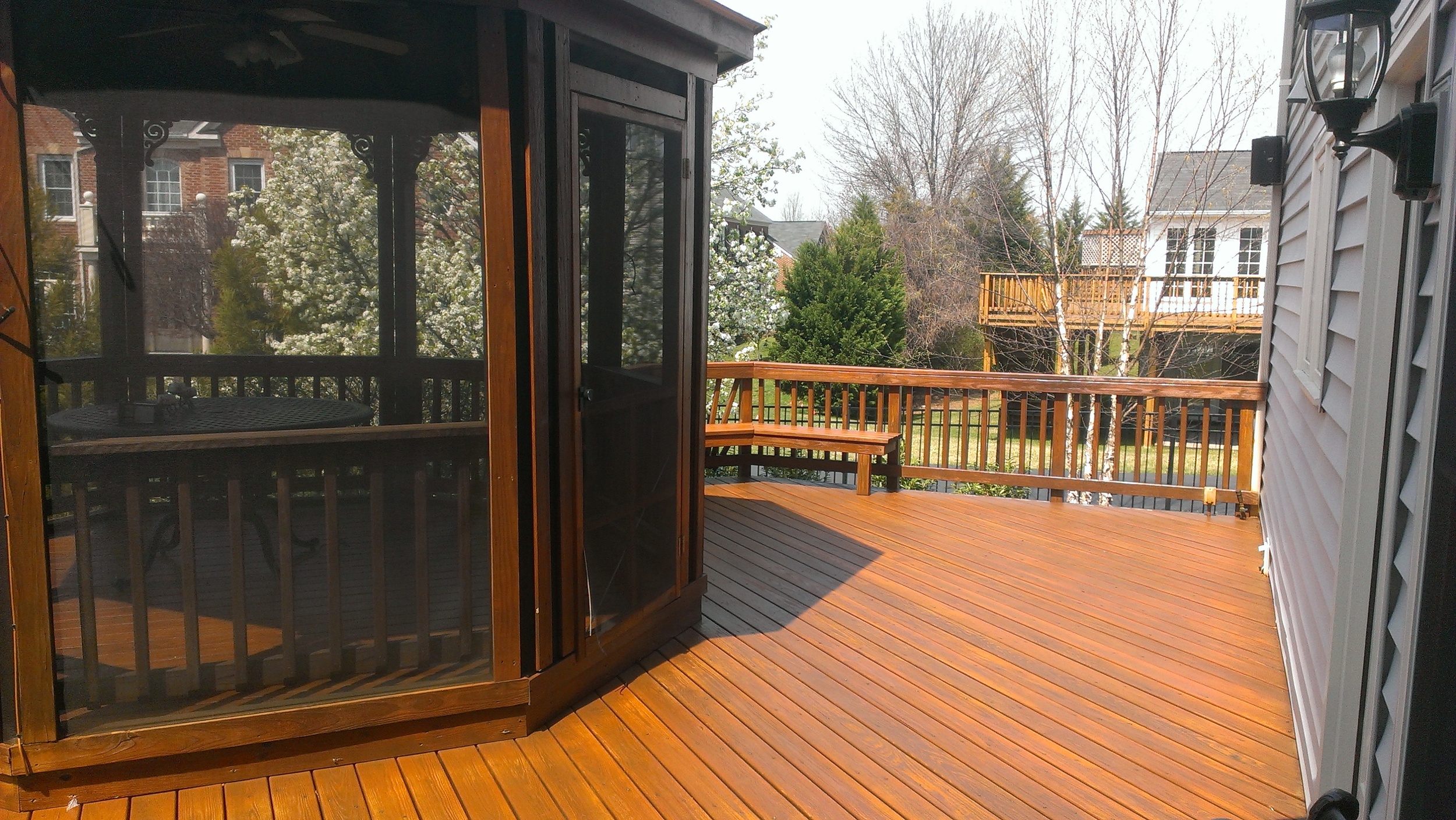 Deck staining before and after