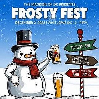 This Saturday we will be hosting @themadisonofdc&rsquo;s Frosty Fest. Tickets available at the 🔗 in our bio. Large portion of ticket sales will be donated to @mysistersplacedc, so it&rsquo;s for a good cause&hellip; which is our favorite kind! ☃️