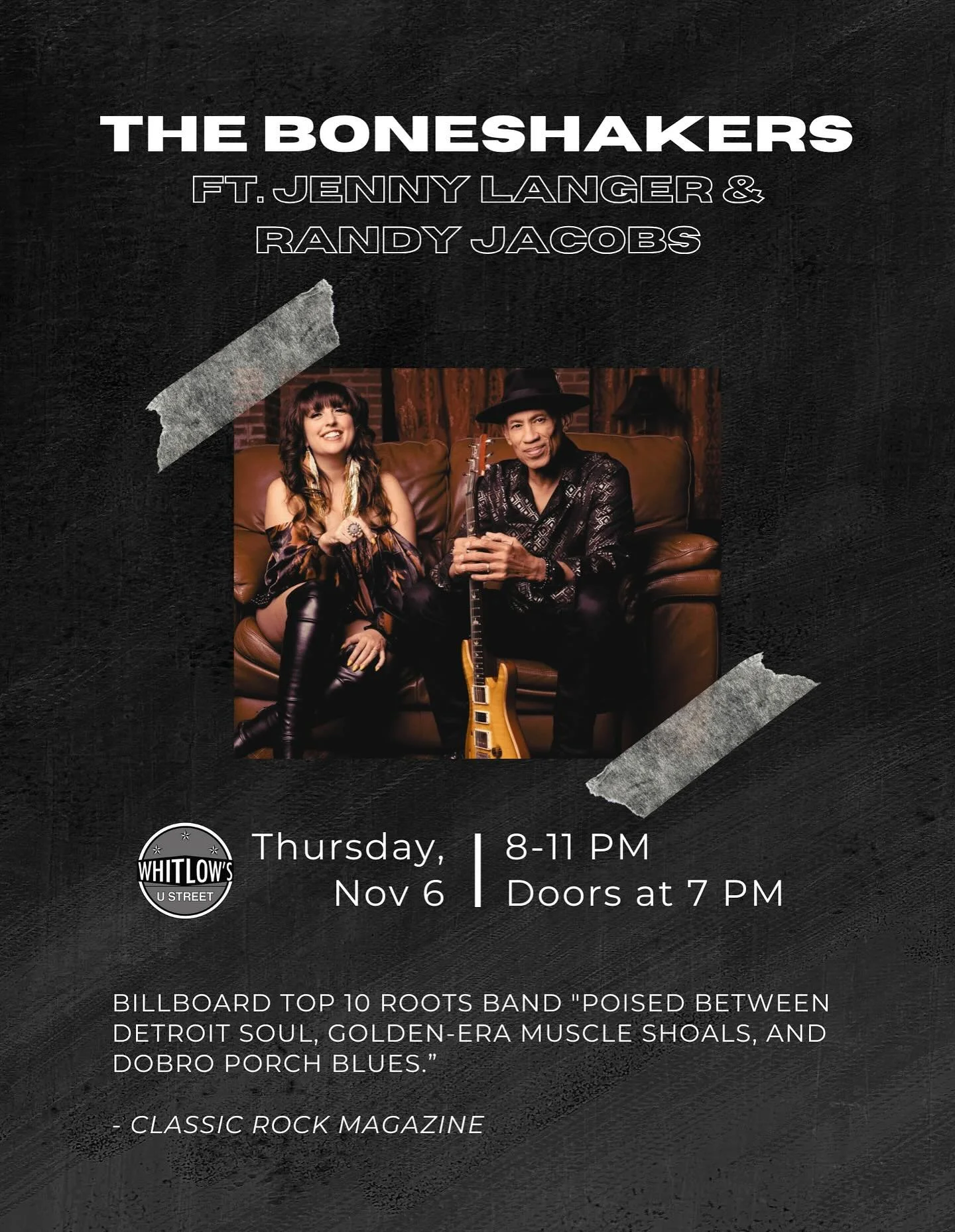 Live music with The @officialboneshakers November 6! You don’t want to miss this. Grab your tix at the link in our bio. ๐๏ธ๐ถ