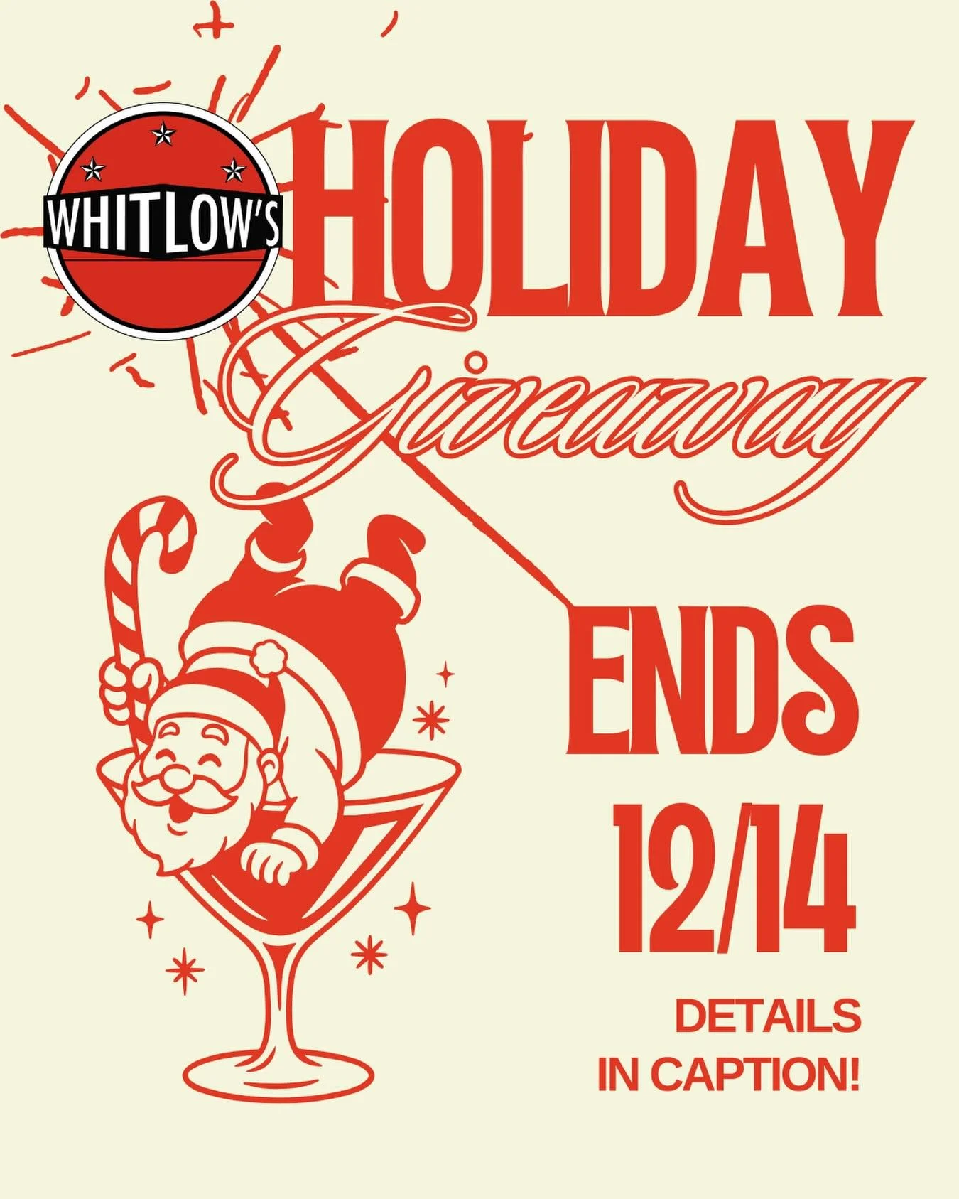 ❄️ WHITLOW&rsquo;S HOLIDAY GIVEAWAY! ❄️
Win 🥂 2 tickets to @whitlowsustreet NYE Party on 12/31, 🍽️ $100 gift card for dinner and drinks at @whitlowsthewharf, and ⚓️
2 tickets to an individual cruise on @whitlowsonwater next season! 

Here&rsquo;s h