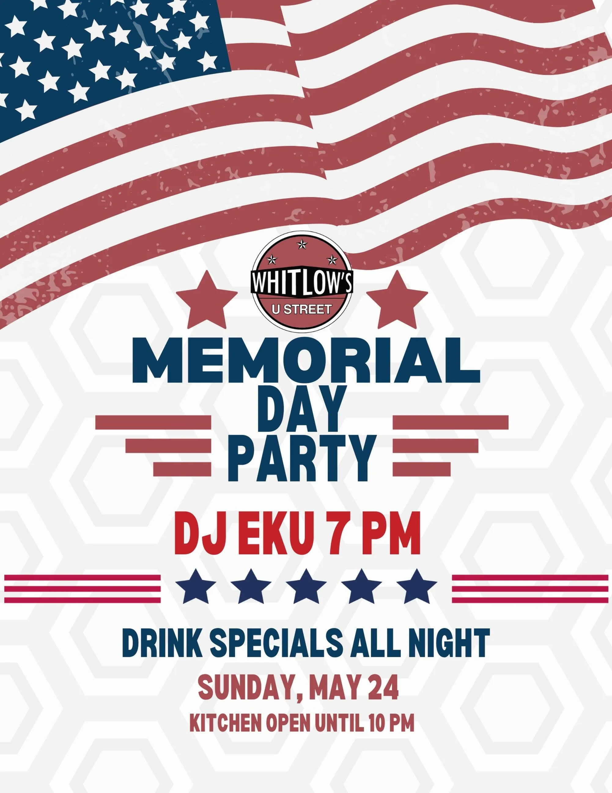 Declare your independence from the Sunday scaries! 🇺🇸🍻 Celebrate Memorial Day with us.

🎧 @dj_eku spinning at 7PM
🍔 Kitchen open &lsquo;til 10PM
