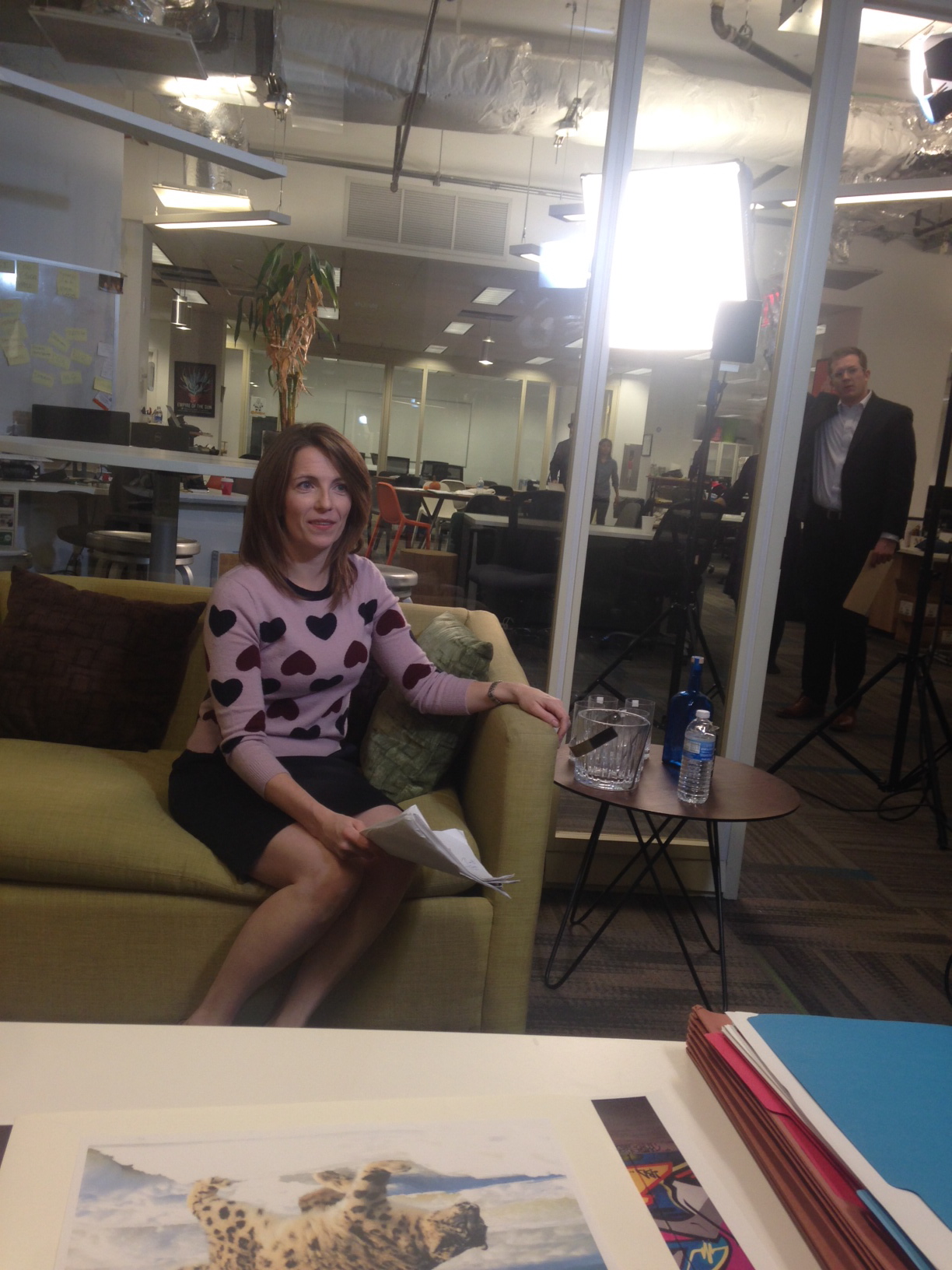 Me as "Gemma," while my brother (doing some background work for us), tries to get our attention.