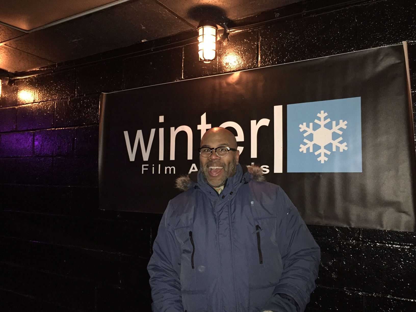 Kevin heading in to the opening reception party!