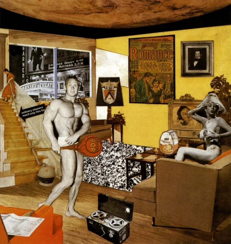 Richard Hamilton, Just What Is It That Makes Today’s Homes So Different, So Appealing? , 1956. Collage, 10.25 x 9.75".