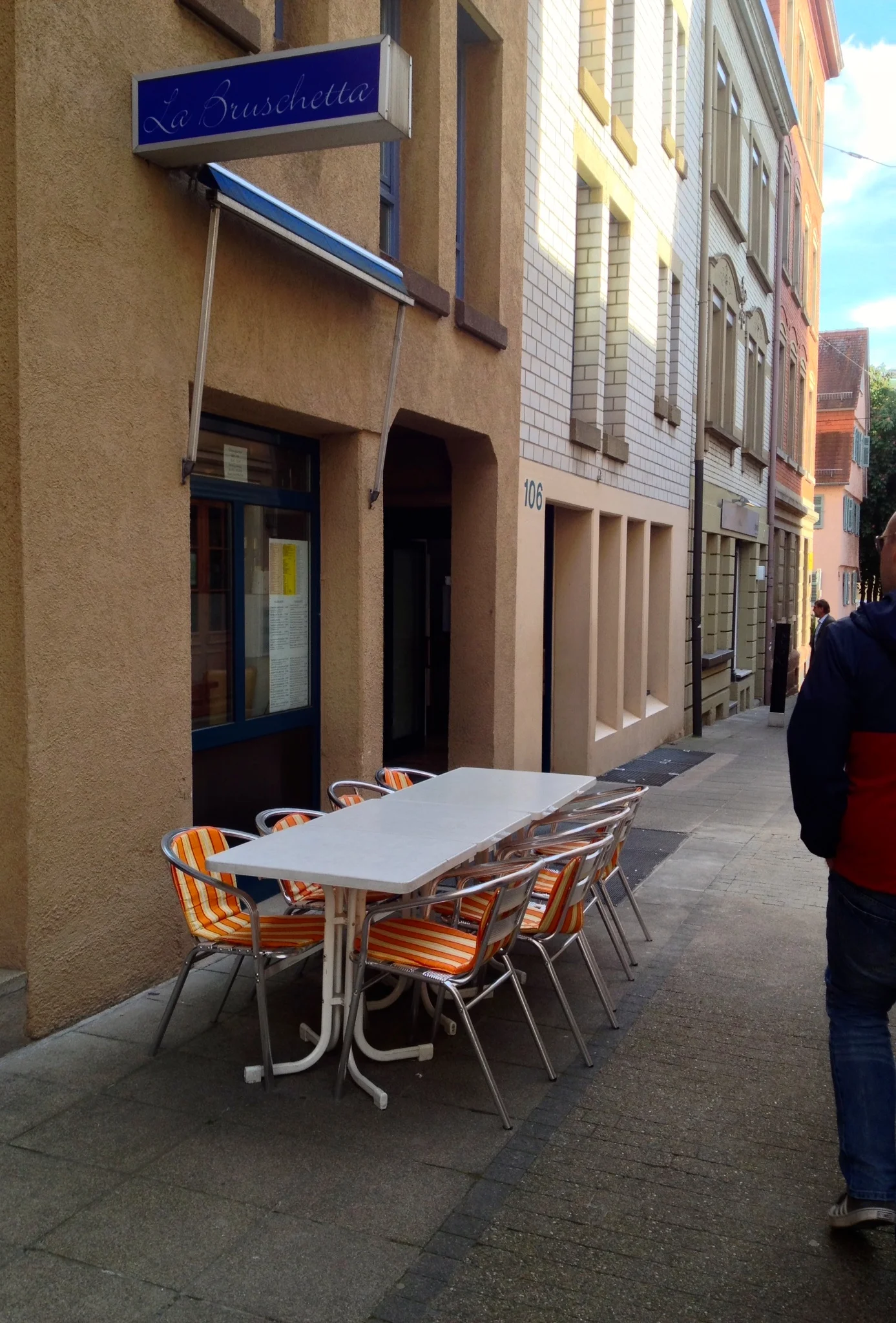 La Bruschetta has a very unassuming restaurant front down a side street. 