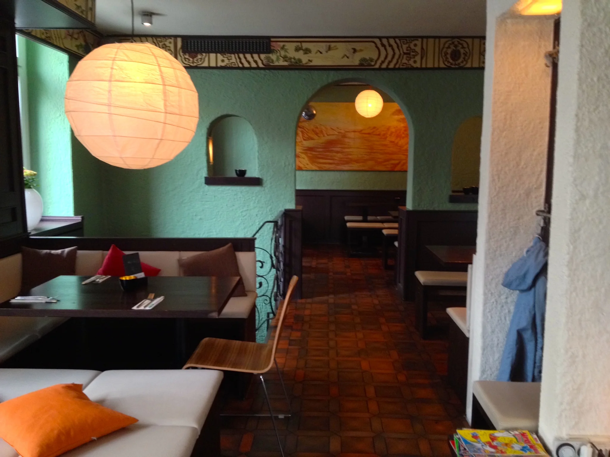 Inside the restaurant.