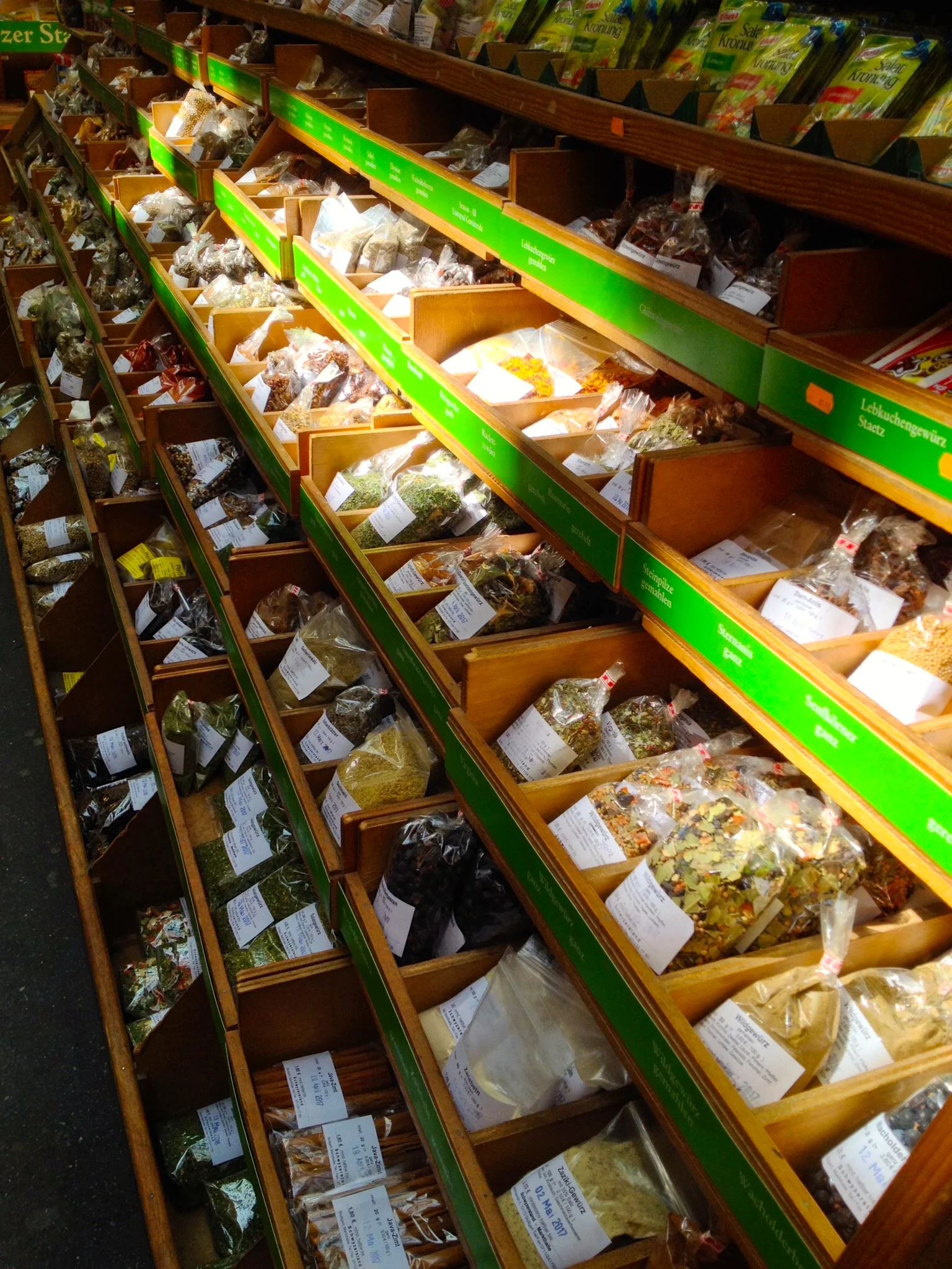 Bags of spices at Gewürz-Mayer