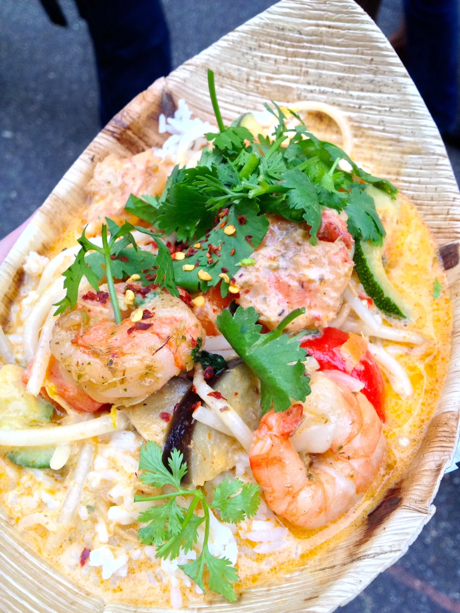 Shrimp curry from Hüftengold at the Bohnenviertelfest 2014