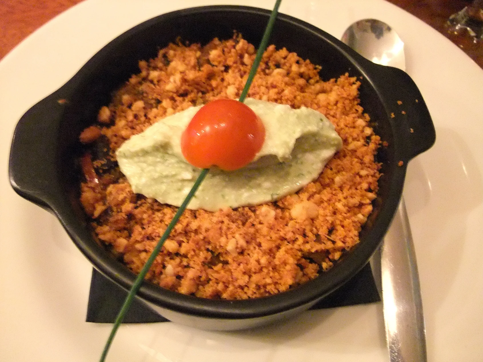 Ratatouille crumble with herbed goat cheese at La Vache et le Cuisinier (Paris)