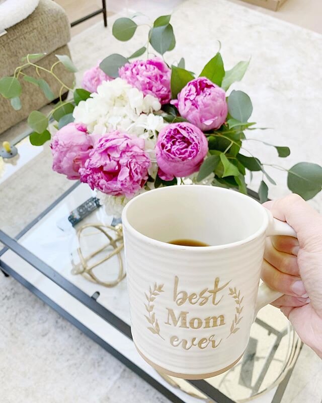 Today is such a special day! Can&rsquo;t believe I&rsquo;m lucky enough to be this little boy&rsquo;s mama 💗 Thanks @shash19 for my beautiful Mother&rsquo;s Day peonies and @patrickmcc14 for my new favorite mug!