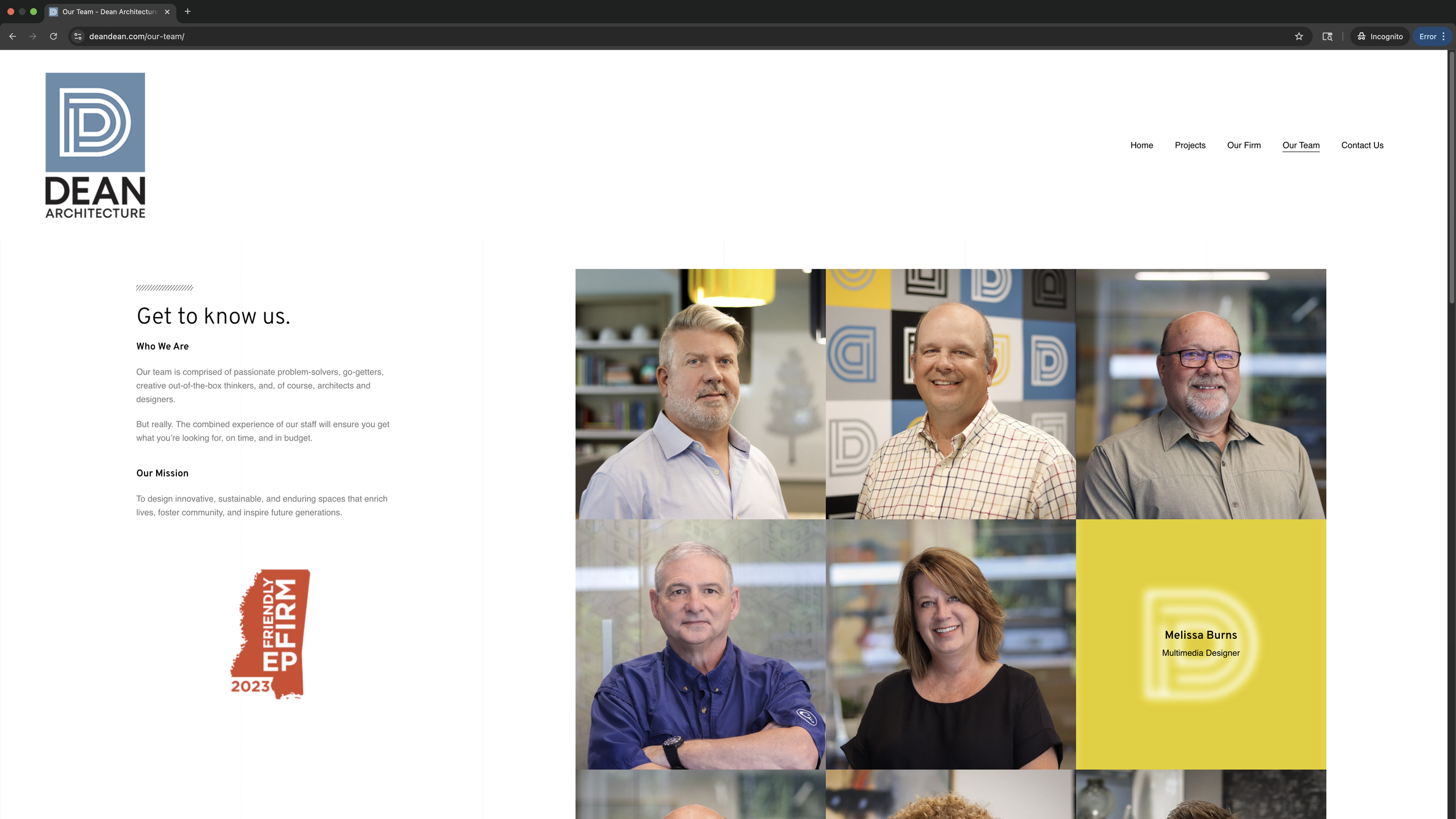 Employee image when hovered.