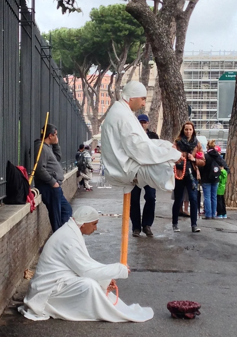 Impossible FLOATING 2 men on magic stick