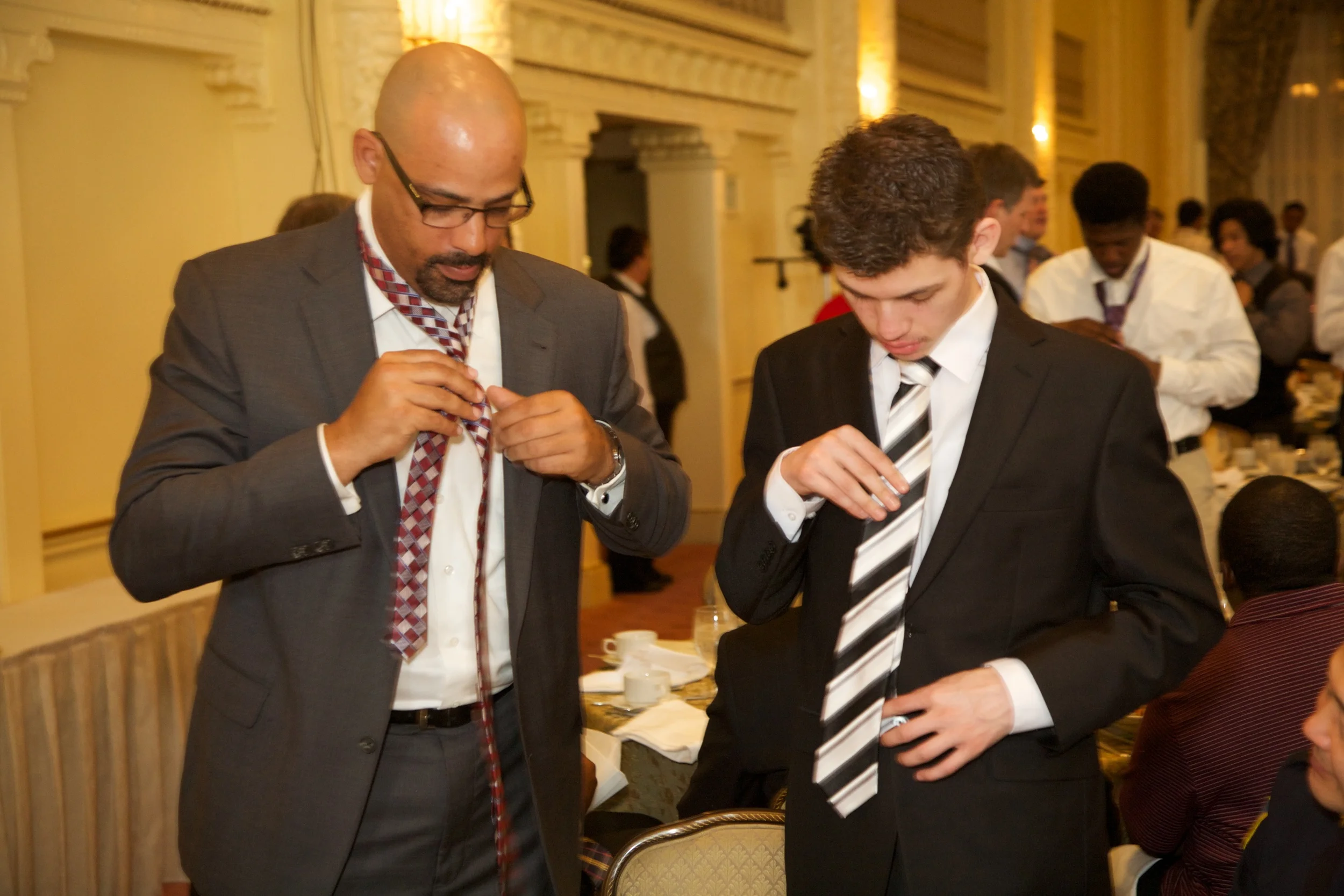 Breakfast Group Member Benjamin Hall with Project M.I.S.T.E.R.™ student