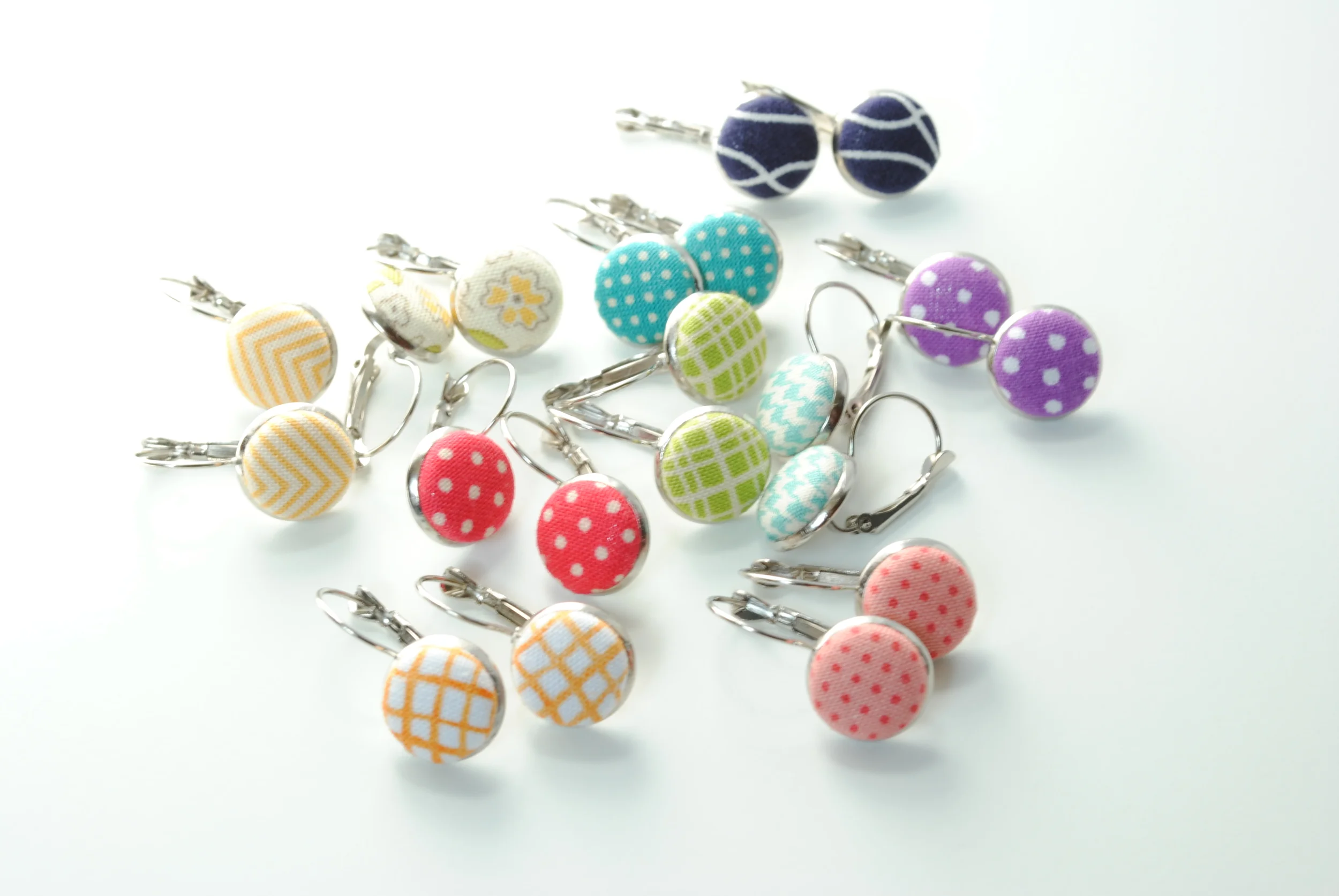 Leverback button earrings