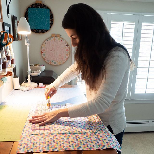 One of the awesome parts of having @abstyled come do a studio shoot was having her capture me in various stages of working on a project and seeing myself in my space as I never get to see.  This is my main work table where I measure, cut, draw, patte