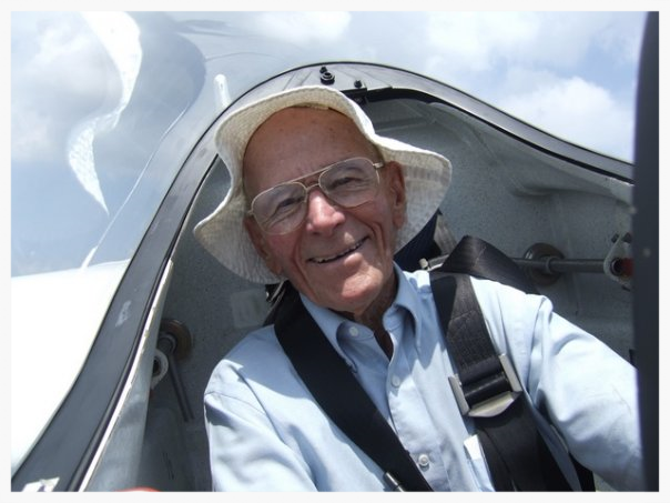 Adventure in the Blood: My grandfather, Tom Hardy, was 89 when this picture was taken in his glider. At 94, a few weeks before his death, he flew his plane to Mississippi State University to donate it to the Aviation Club.