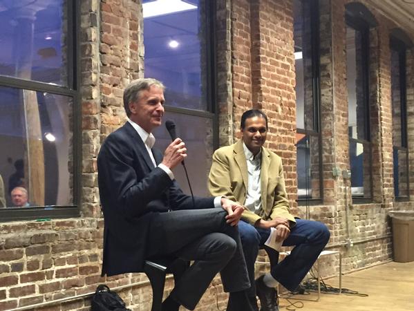 Fireside Chat with Charles Brewer, founder of Mindspring, and the incomparable Sanjay Parekh at the Atlanta Center for Civic Innovation on March 2, 2015 | Photo: Mike Whitacre