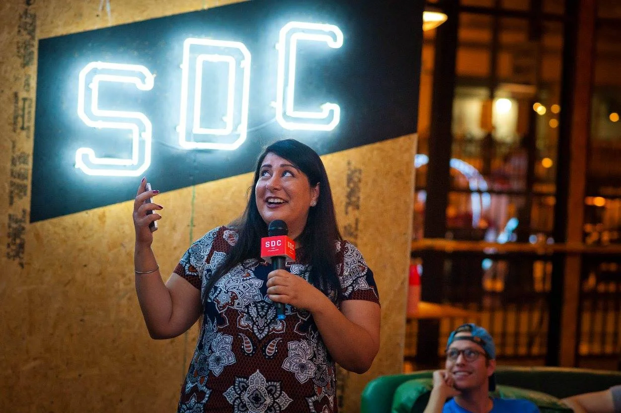 UCiC presenting at last Thursday's The Consumer Show: TechStars Edition at Switchyards. | PHOTO: Jason Seagle