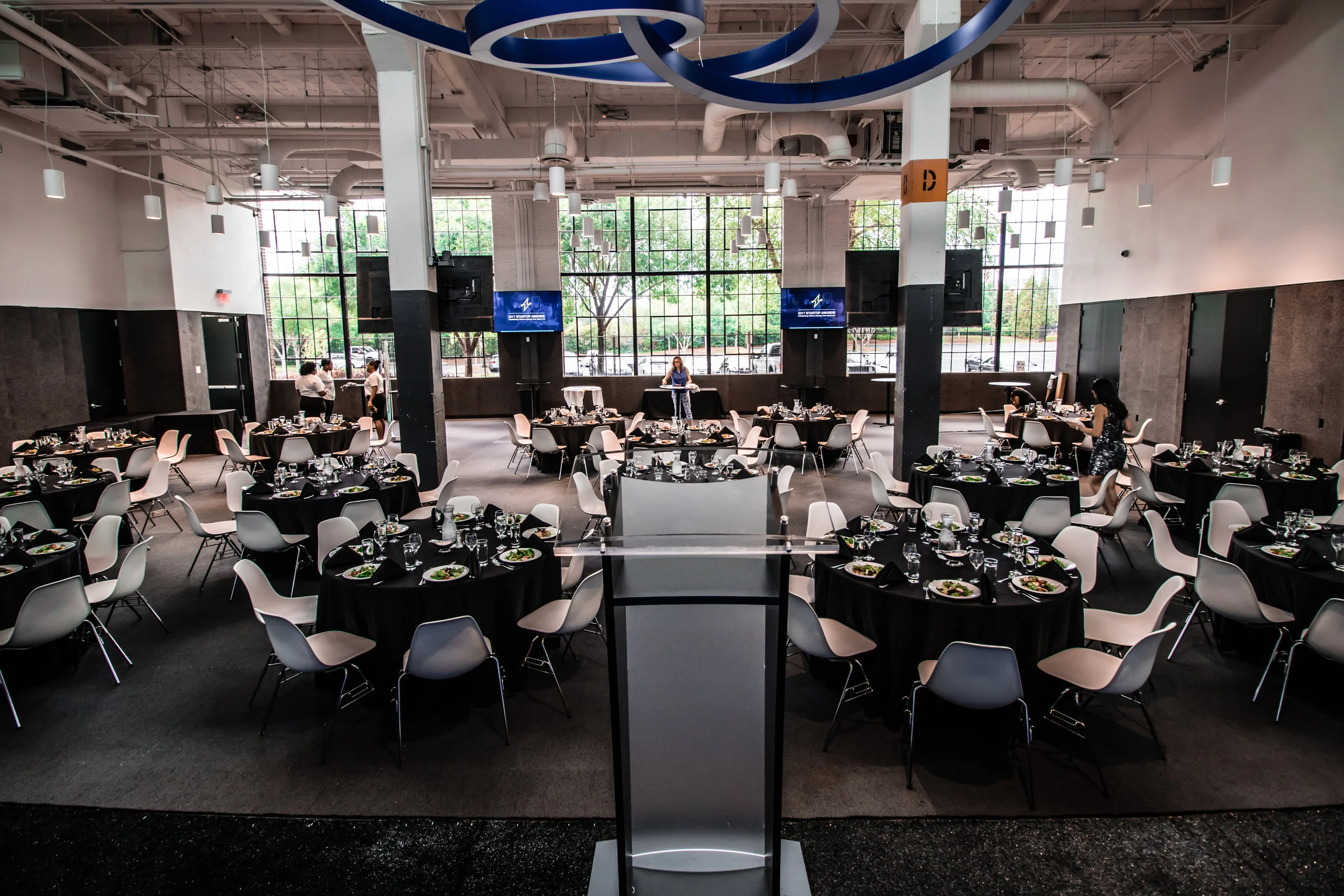 A little glitz on the startup scene at The Gathering Spot. (Also known as, "The calm before the open bar.") | PHOTO: David Ahn