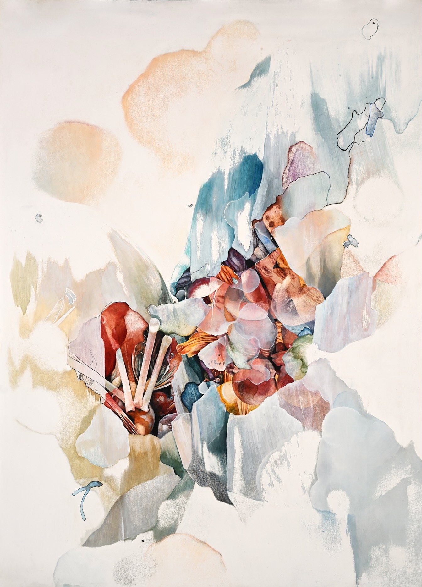 The Lilies How They Grow VI | oil and pastel on paper | 84 x 60 in. | 2019