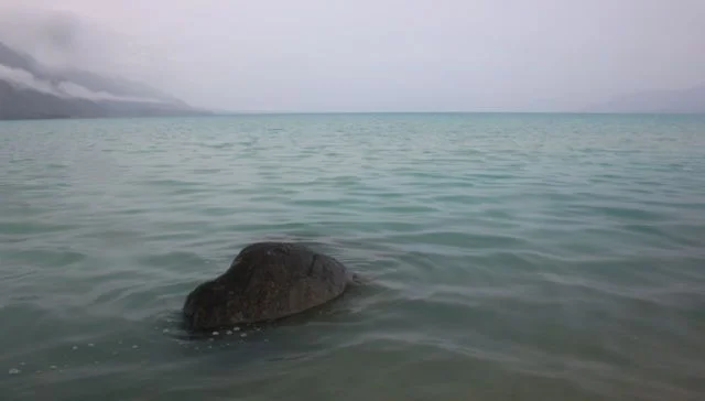 Prayer for a Rock in a Lake , Kluane National Park, Yukon Territory, Canada