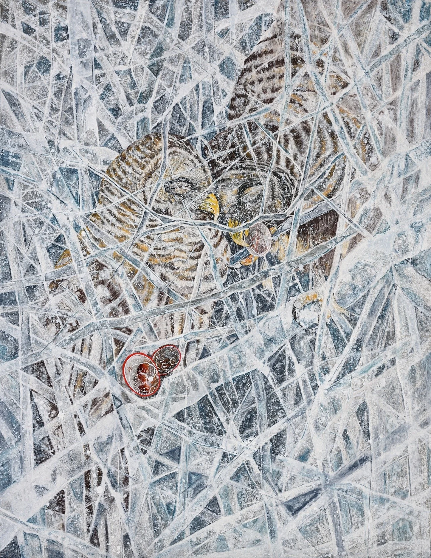 Owl Lovers | ink and pastel on paper | 50 x 38 in. | 2020