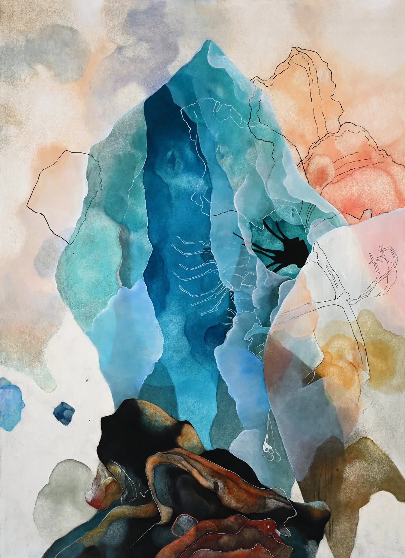 The Lilies How They Grow VII | oil and pastel on paper | 84 x 60 in. | 2019