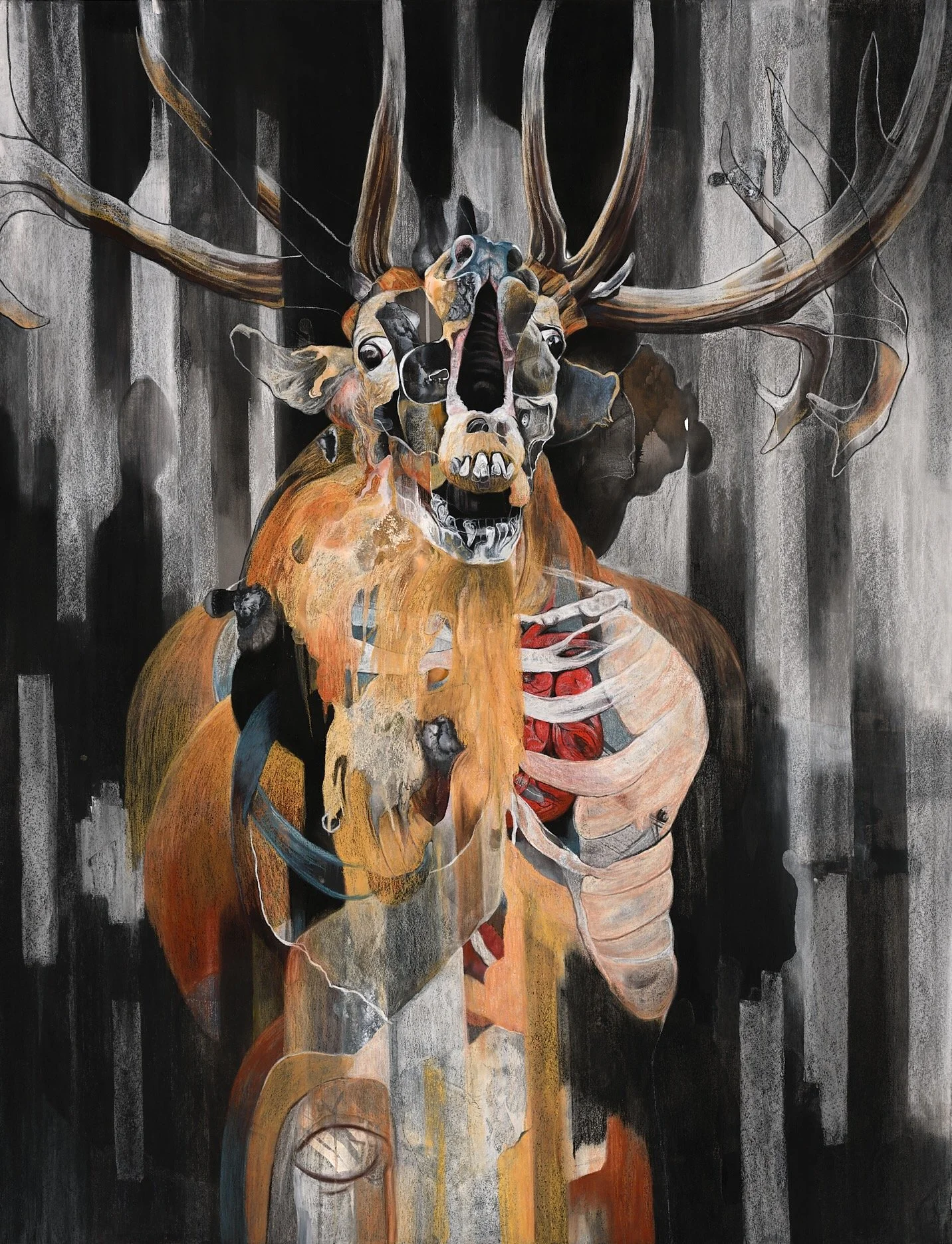 Elk Man | ink and pastel on paper | 50 x 38 in. | 2020