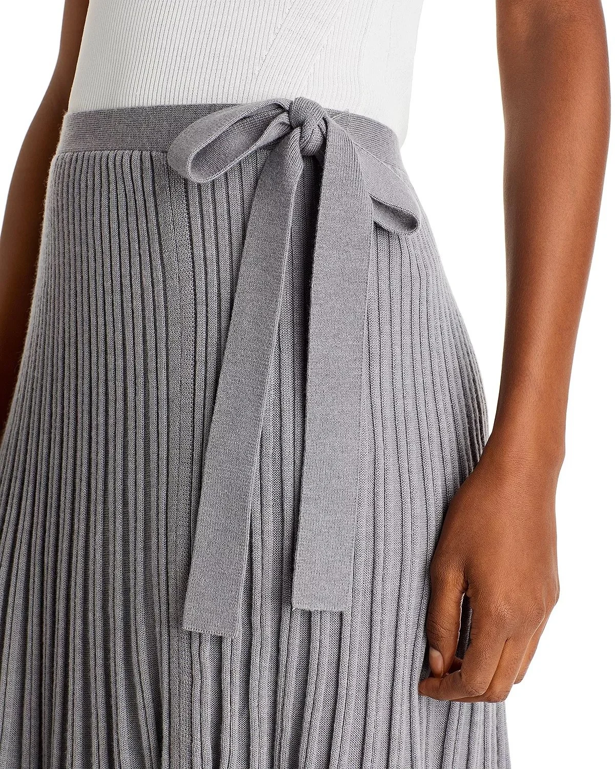 Resort 23 - Engineered Pleated Skirt in Low Pill Merino Wool