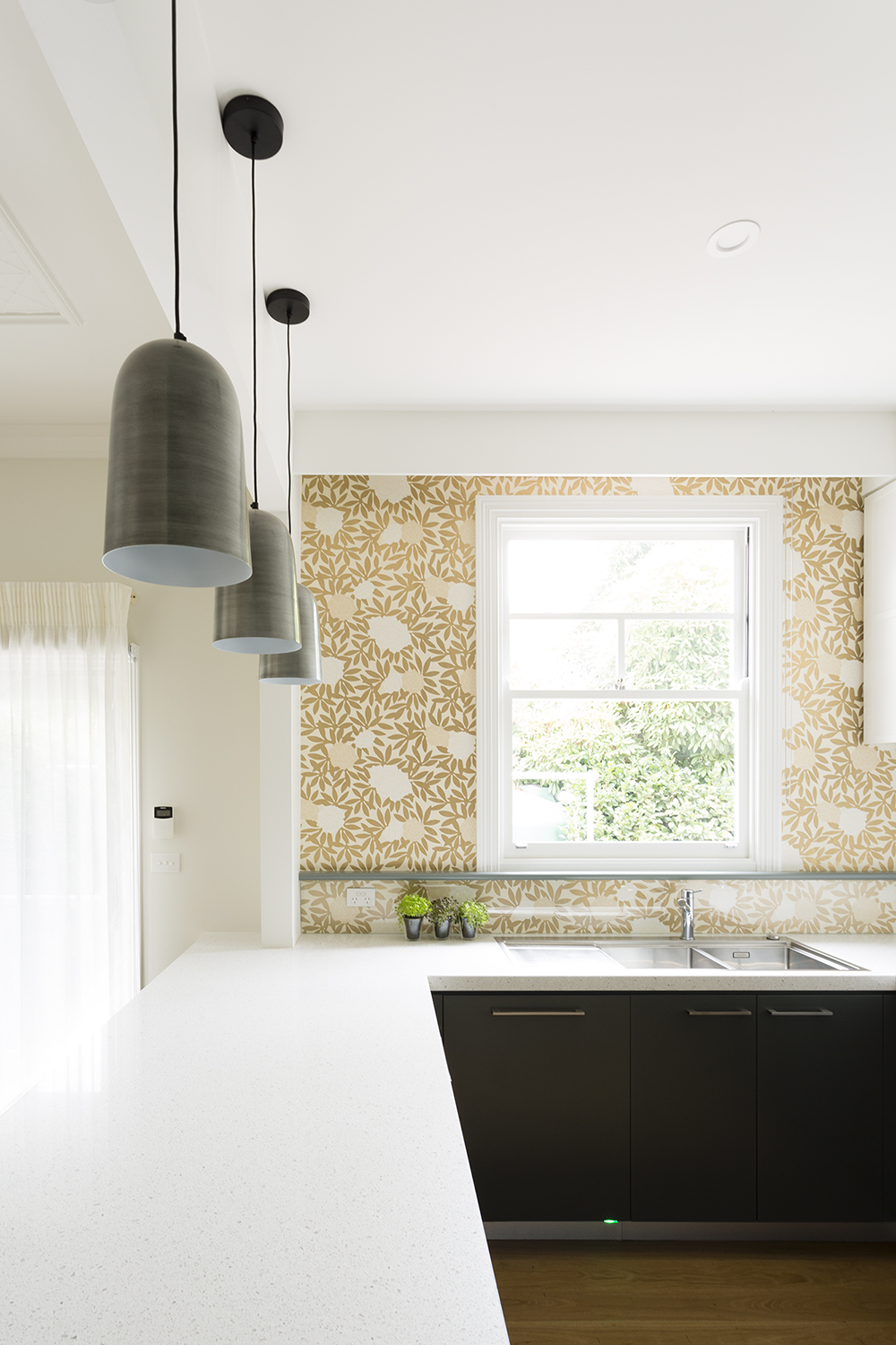 Wallpaper kitchen renovation interior designer melbourne