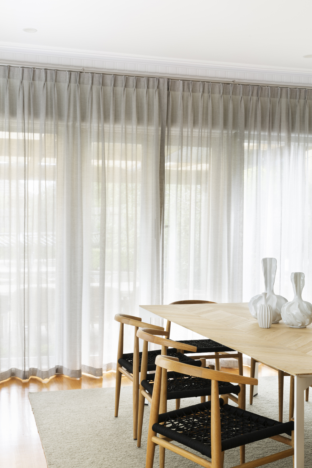 Sheer curtains designed by Melbourne interior designer Meredith Lee
