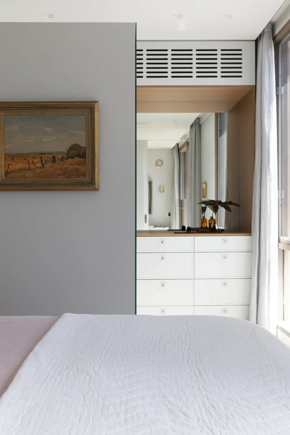 Custom bedroom joinery designed by Melbourne interior designers Meredith Lee